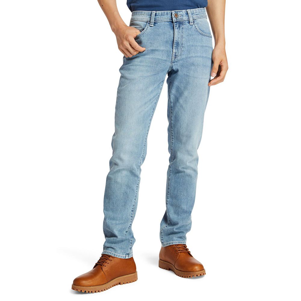 Timberland Mens Pants Sargent Lake Slim Fit Stretch Denim - Blue - India VR9186753